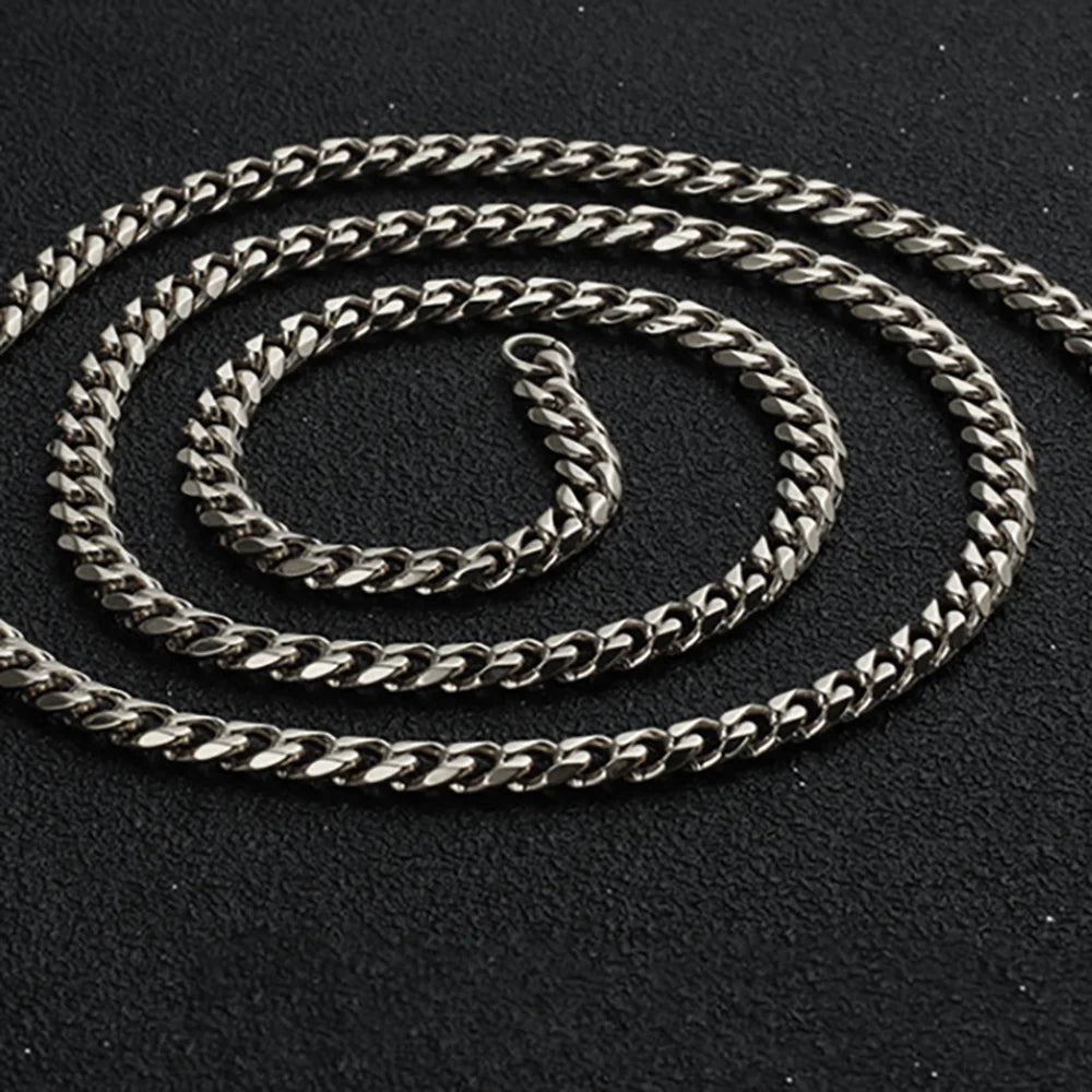 Cuban Link Chain Necklace Gold Stainless Steel Hip Hop Men Women